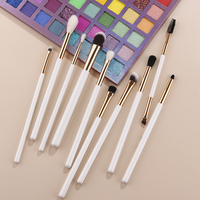Set Kuas Eyeshadow Rias Mata 10 Buah Kit Eyeliner Alis Concealer Pencampur Mata Rambut Sintetis Lembut