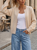 Cardigan ample pour femme, style européen et américain, décontracté et confortable, en maille, vêtement d'extérieur vintage, pull, fournisseur OEM avec logo personnalisé