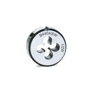 Troquel redondo Beta 440ASW en acero cromado, rosca Whitworth de 1/2" - Product Image 1