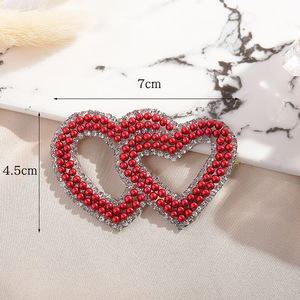 Iron on Pearl Embroidery love Bow Knot Star Patch for Clothing Phone case Decoration - Product Image 2