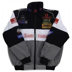 2024 оптовая продажа, хлопковая куртка NASCAR в стиле ретро с вышивкой, Высококачественная гоночная куртка F1, частный бренд