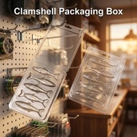 Boîte d'emballage en plastique PET transparent de qualité alimentaire écologique personnalisée pour appâts de pêche