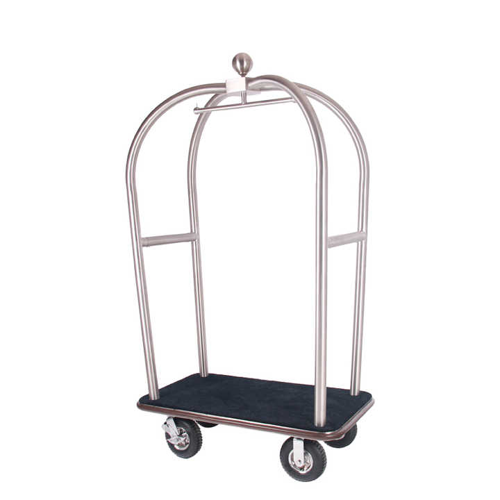 Silver hotel cart platform luxury trolley moving trolley restaurant airport luggage trolley