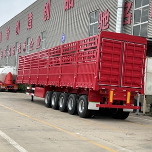 Semi-remorque à ridelles en acier à 5 essieux pour le <span class=keywords><strong>transport</strong></span> de marchandises en vrac, capacité maximale de 60 tonnes, <span class=keywords><strong>prix</strong></span> usine, à vendre - Product Image 1