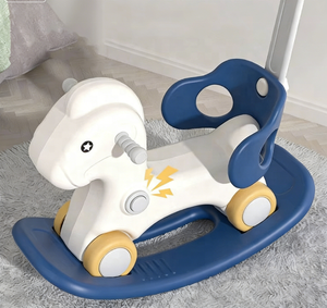 Cheval à bascule en bois Feelbaby pour enfants de 1 à 5 ans, jouet à chevaucher à double usage pour bébés et tout-petits - Product Image 3
