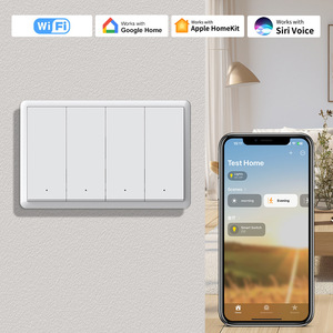 Interrupteur mural intelligent Tuya Matter WiFi 1 2 3 4 voies à bouton-poussoir, panneau manuel, commutateurs réseau avec commande vocale, norme américaine - Product Image 2