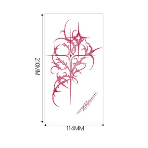 สติ๊กเกอร์<span class=keywords><strong>สัก</strong></span>ลายผีเสื้อแบบเต็มตัว กันน้ำ ติดทนนาน พิมพ์ลายแบบถ่ายโอนน้ำ <span class=keywords><strong>สี</strong></span><span class=keywords><strong>แดง</strong></span>ม่วง - Product Image 6