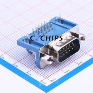 DR-15P D-Sub/VGA Connector Bent Lead Through Hole Connector High Density D-Sub Male 15P Right Angle Insert - Product Image 1