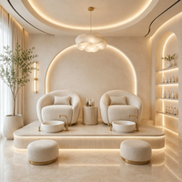 Salon de coiffure Makeup Desk Factory personnalisé arc LED ring Mirror beauté Spa meubles set