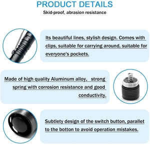 Mini Xách Tay Túi Siêu Sáng Cầm Tay Đèn Pin Khẩn Cấp Có Thể Sạc Lại Đa Chức Năng LED Bút Torch Ánh Sáng COB Đèn Pin - Product Image 5