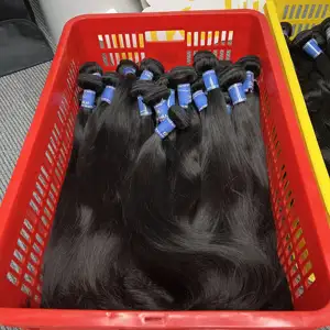 10-40 pouces cheveux humains vierges, fournisseur d'extension de cheveux bruts raides, extension de faisceau de cheveux humains remy de grade 10a