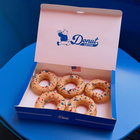 Emballage en carton pliable biodégradable personnalisé en gros pour gâteaux, biscuits, cookies, beignets avec logo