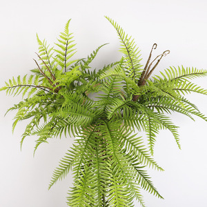 Qihao - Planta Artificial de Helecho para Colgar en la Pared, Hojas Verdes, Decoración Interior para el Hogar, Diseño de Follaje Moderno, Pieza Única de Plástico - Product Image 2