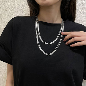 Mwsc — collier Hip Hop pour hommes et femmes, chaîne épaisse, en acier inoxydable, <span class=keywords><strong>personnalisée</strong></span>, 6mm de largeur - Product Image 3