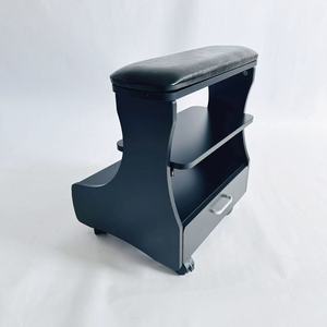 Beauty Salon Nail <b>Tool</b> <b>Cart</b> Movable with Drawer with Leather Hand Pad Manicure Footrest Stool - Product Image 4
