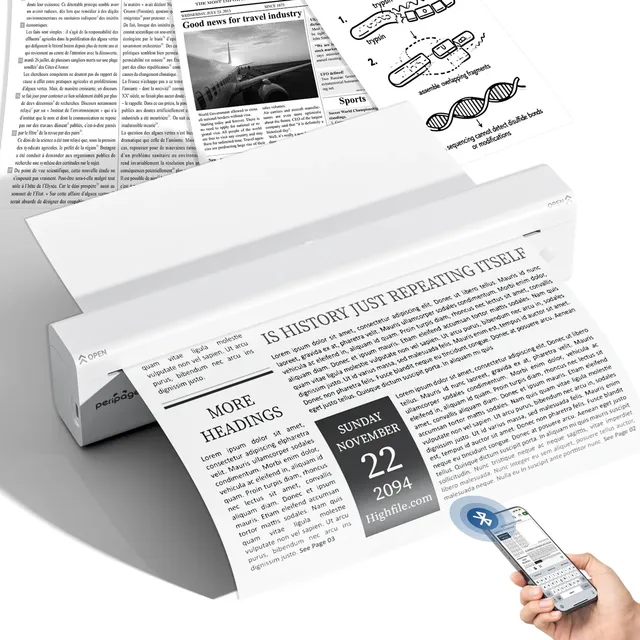 Mini Portable Printer Wireless for Travel P85 Small Inkless Thermal Printer BT Mobile Printer A4 PC with iPhone Laptop Receipt