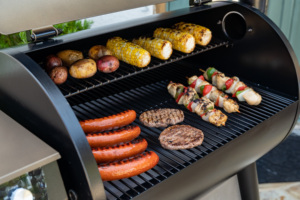 Petit <span class=keywords><strong>barbecue</strong></span> à granulés de <span class=keywords><strong>bois</strong></span> en acier avec chariot et dispositif de sécurité anti-flamme pour la cuisson en extérieur, le fumage et le <span class=keywords><strong>barbecue</strong></span> - Product Image 5