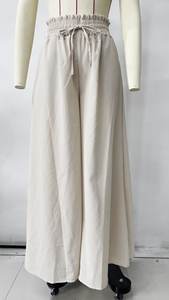 กางเกงเอวหลวมลำลองขากว้างแบบลำลองสีพื้นมีระบายสำหรับผู้หญิงแฟชั่นฤดูใบไม้ผลิฤดูร้อน2025 - Product Image 2