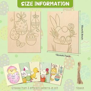 ชุดงานศิลปะไม้สำหรับระบายสี DIY ชิ้นงานไม้ยังไม่เสร็จสมบูรณ์ ชุดระบายสีไม้แบบดั้งเดิมสำหรับสตูดิโอศิลปินรุ่นเยาว์ - Product Image 2