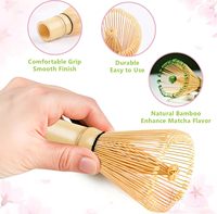 Fouet Matcha en bambou naturel fabriqué à la main 100 broches Cérémonial Passe au lave-vaisselle