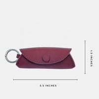 Étui à rouge à lèvres en cuir PU personnalisé, porte-clés, mini pochette portable pour baume à lèvres, sac de rangement cosmétique tendance, breloque de sac à main pour femme