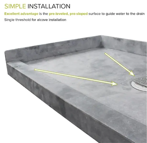 Factory Price SMC Shower Tray with Right Drain  Leak-proof Shower Base for Bathroom 60 x 32 in