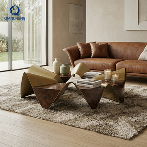 Maliyet etkin İtalyan lüks oturma odası kahve sehpası yaratıcı paslanmaz çelik tasarım Modern Villa daire otel mobilya - Product Image 4