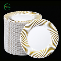 Assiettes rigides décoratives élégantes en PS de 9 pouces pour douche nuptiale et réception – Fournisseur Flash Factory