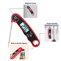 Termometer daging Digital lipat plastik, termometer rumah tangga untuk Oven barbekyu