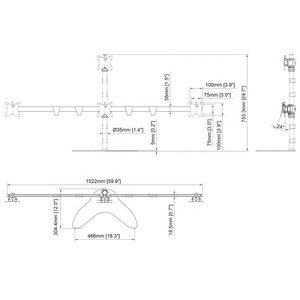 <span class=keywords><strong>Quad</strong></span> Màn Hình Điều Chỉnh Màn Hình Cánh Tay LCD Máy Tính Để Bàn Núi Đứng - Product Image 4