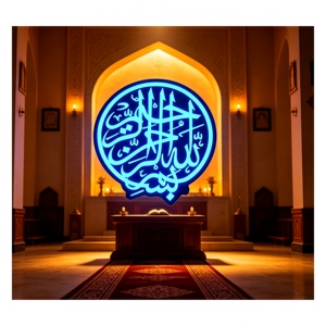 Autocollant islamique EL avec calligraphie arabe personnalisée, <span class=keywords><strong>Asmaul</strong></span> <span class=keywords><strong>Husna</strong></span> et motifs de mosquée. Pour la décoration de la maison, de la voiture et de la salle de prière. - Product Image 1