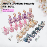 Support magnétique réutilisable pour la présentation des modèles d'ongles en acrylique Aurora Butterfly