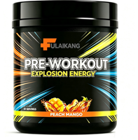 Poudre pré-entraînement végane sans sucre avec bêta-alanine et L-citrulline, formule personnalisée OEM, fabricant GMP