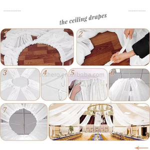 Cortinas de Techo Blancas Elegantes y Románticas para Bodas, 5x10 Pies, Tamaño Personalizable, Tela de Chifón Transparente, Panel de Tul para Fiestas, Arco, Escenario - Product Image 5