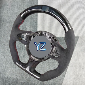Volant de course YZ personnalisé en fibre de carbone à fond plat style F1 compatible avec <span class=keywords><strong>Aston</strong></span> <span class=keywords><strong>Martin</strong></span> DBX DB9 V8 DB5 DB6 <span class=keywords><strong>DB7</strong></span> DB11 Vantage - Product Image 4