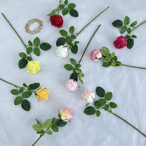 ดอกกุหลาบประดิษฐ์ Meiyu Craft Flowers ดอกกุหลาบผ้าไหมแบบเดี่ยว สไตล์ฝรั่งเศส สำหรับตกแต่งงานแต่งงาน ตกแต่งบ้าน และเป็นอุปกรณ์ประกอบฉาก - Product Image 4