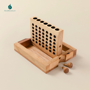 Penthouse Apartments : Jeu de société familial en bois, jeu de stratégie de placement de disques Connect Four pour enfants et adultes - Product Image 5