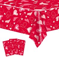 Nappe en plastique pour la Saint-Valentin, 54x107,8 pouces, rouge et blanche, pour la Saint-Valentin, les dîners et les fêtes