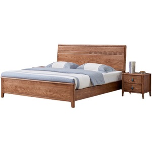 Dazhang Jiaju Solid White Wax Wood <b>Bed</b> 1.5m 1.8m Platform Storage Bedroom Furniture Nordic Style <b>Double</b> <b>Bed</b> - Product Image 5