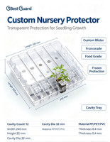 Custom Recyclable PET Blister Plant Nursery Packaging Clamshell Tray for Seedling Growth Flower Seedlings Disposable
