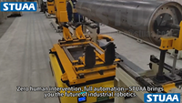 Ligne de soudage automatisée à tambour et à barre de râpe avec robots FANUC et AMR