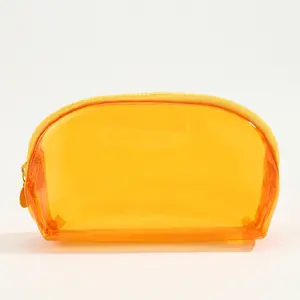 Transparent PVC Jelly Toiletry Bag Large Capacity Solid Color Student Pen Bag Ins Travel Storage Bag