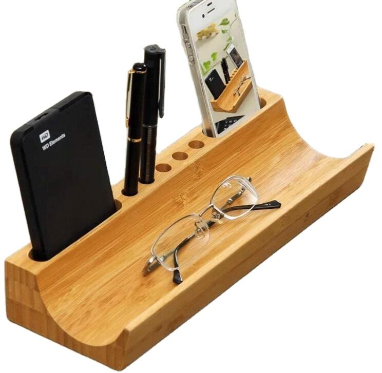 wooden desk phone dock