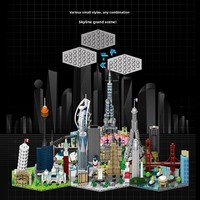 Maquette de 40 pièces en ABS/PVC pour l'assemblage éducatif DIY des monuments célèbres et des paysages urbains, pour les enfants de 5 à 7 ans, unisexe