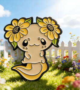 Promotion : Épinglette en émail Kawaii Tournesol, Épinglette de revers Salamandre de dessin animé, Broche en émail Adorable Animal pour Cadeau et Usage Quotidien - Product Image 2
