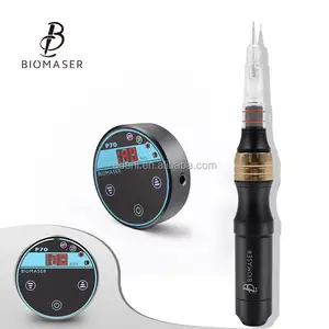 Biomaser Hình Xăm Nguồn Cung Cấp Súng Xăm Quay Trang Điểm Vĩnh Viễn Microblading Máy Kit Với Biomaser Hình Xăm Kim Cartridge