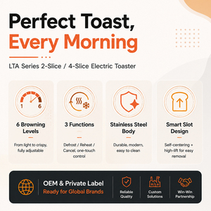 <span class=keywords><strong>Tostadora</strong></span> <span class=keywords><strong>de</strong></span> 2 Rebanadas <span class=keywords><strong>de</strong></span> Acero Inoxidable OEM con Función <span class=keywords><strong>de</strong></span> Elevación Alta y Anti-Atascos para Marcas <span class=keywords><strong>de</strong></span> Electrodomésticos <span class=keywords><strong>de</strong></span> Cocina LTA-353C - Product Image 5