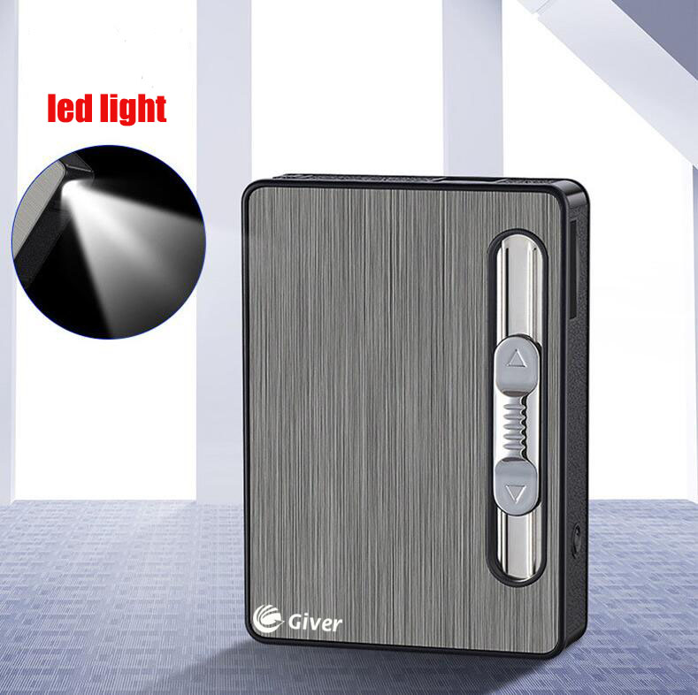 cigarette cases with lighter holder 100's 120's 100% Genuine Leather Cigarette Case Lighter Pocket Kiss Lock