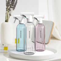 Nettoyeur de bouteille transparent personnalisé vide déclencheur en plastique 500ml 16oz vaporisateur avec impression de logo et ensemble de boîte en papier