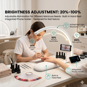 Lámpara <span class=keywords><strong>UV</strong></span> Portátil Inteligente Moderna de 24W/15W con Forma de Media Luna, con Luz <span class=keywords><strong>para</strong></span> Selfies y Soporte <span class=keywords><strong>para</strong></span> Teléfono Celular, <span class=keywords><strong>para</strong></span> Uso en el Hogar y Salón de Belleza - Product Image 3